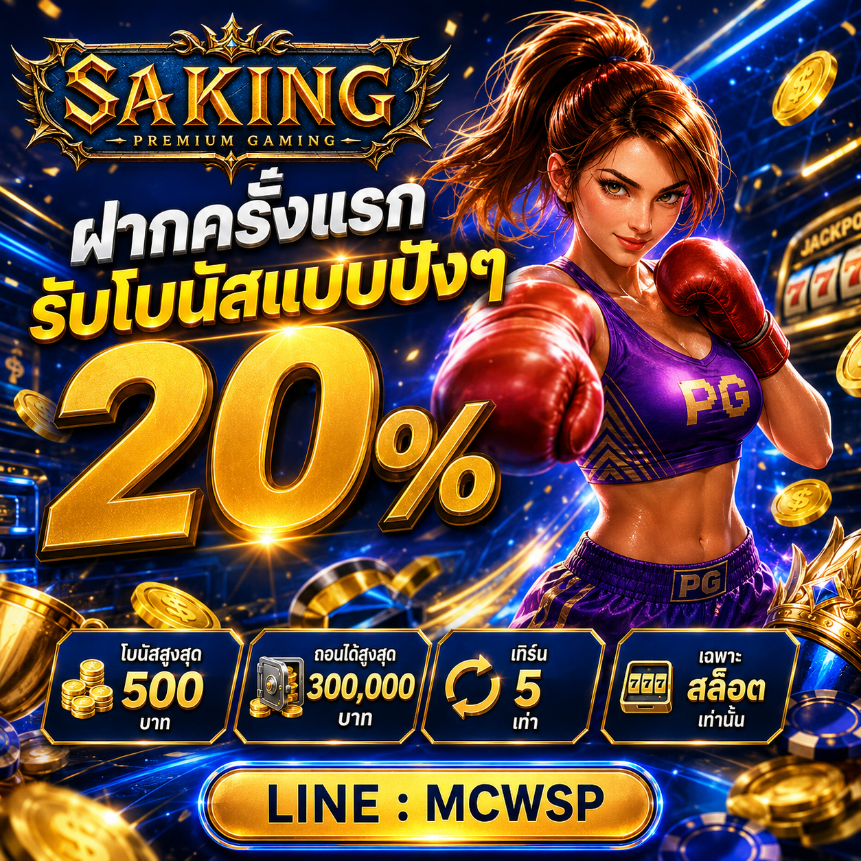 ฝากครั้งแรก รับโบนัสแบบปังๆ 20%